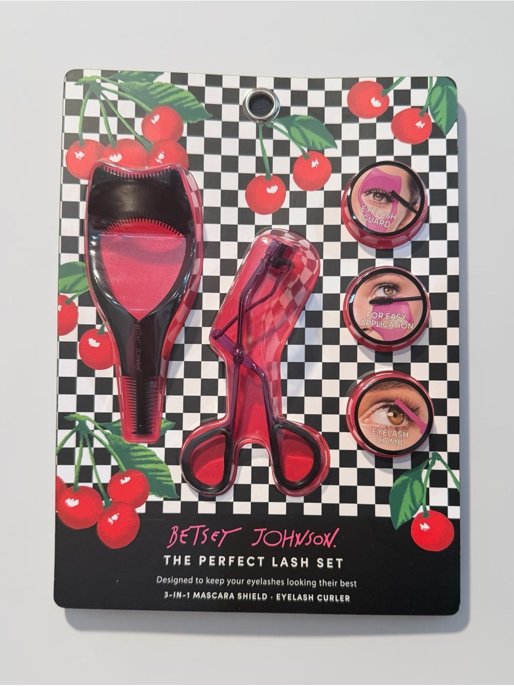 Betsey Johnson The Perfect Lash Set with Red Cherry Accents